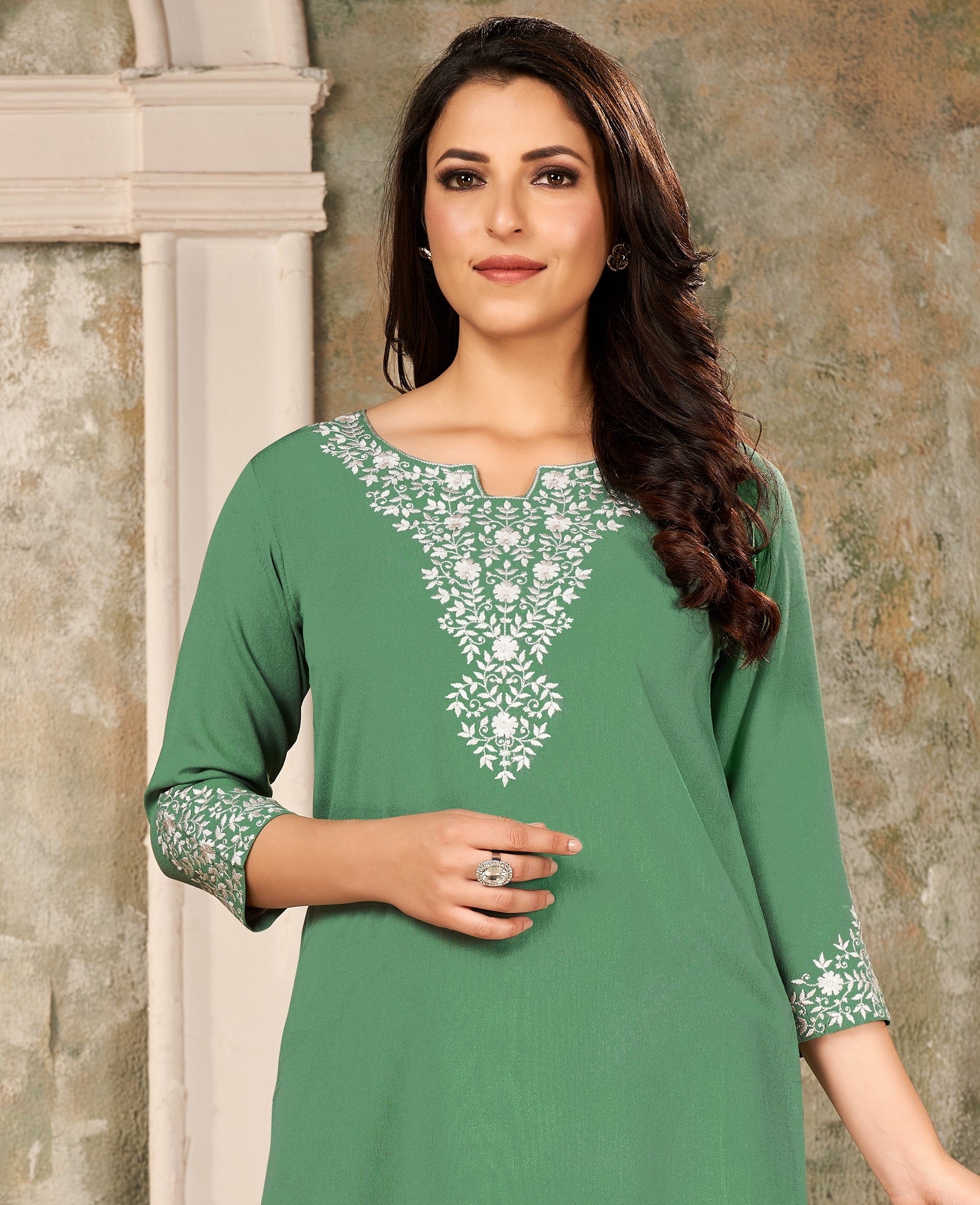 Embroidered Rayon Top