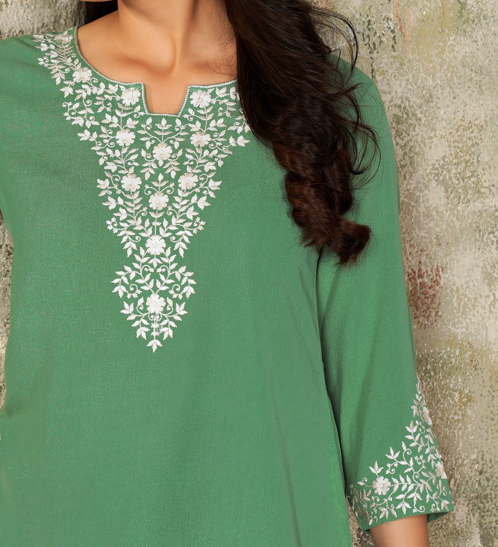 Embroidered Rayon Top