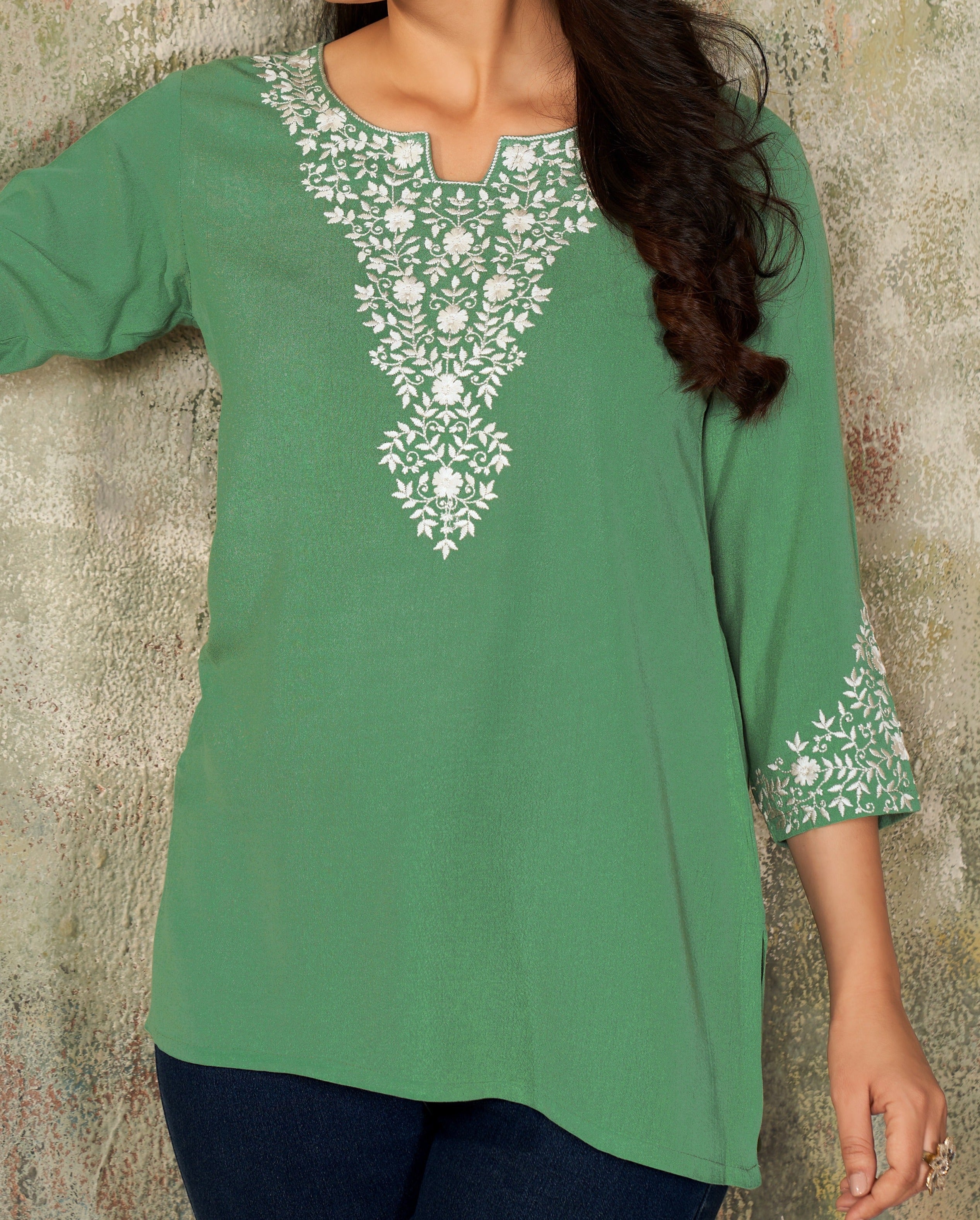 Embroidered Rayon Top