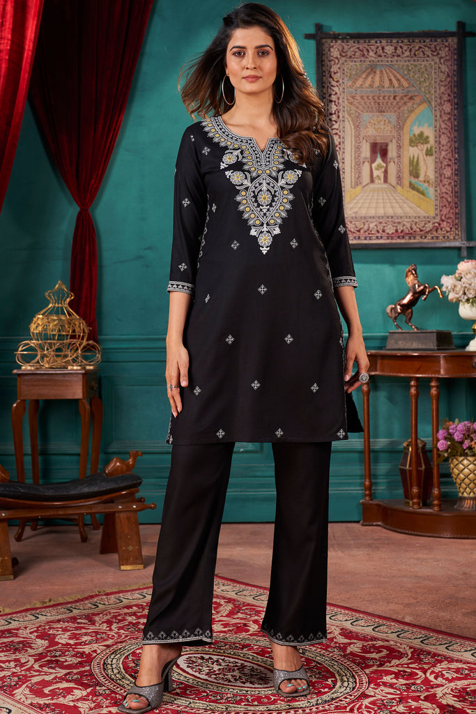 Embroidered Tunic With Trousers Co-Ords