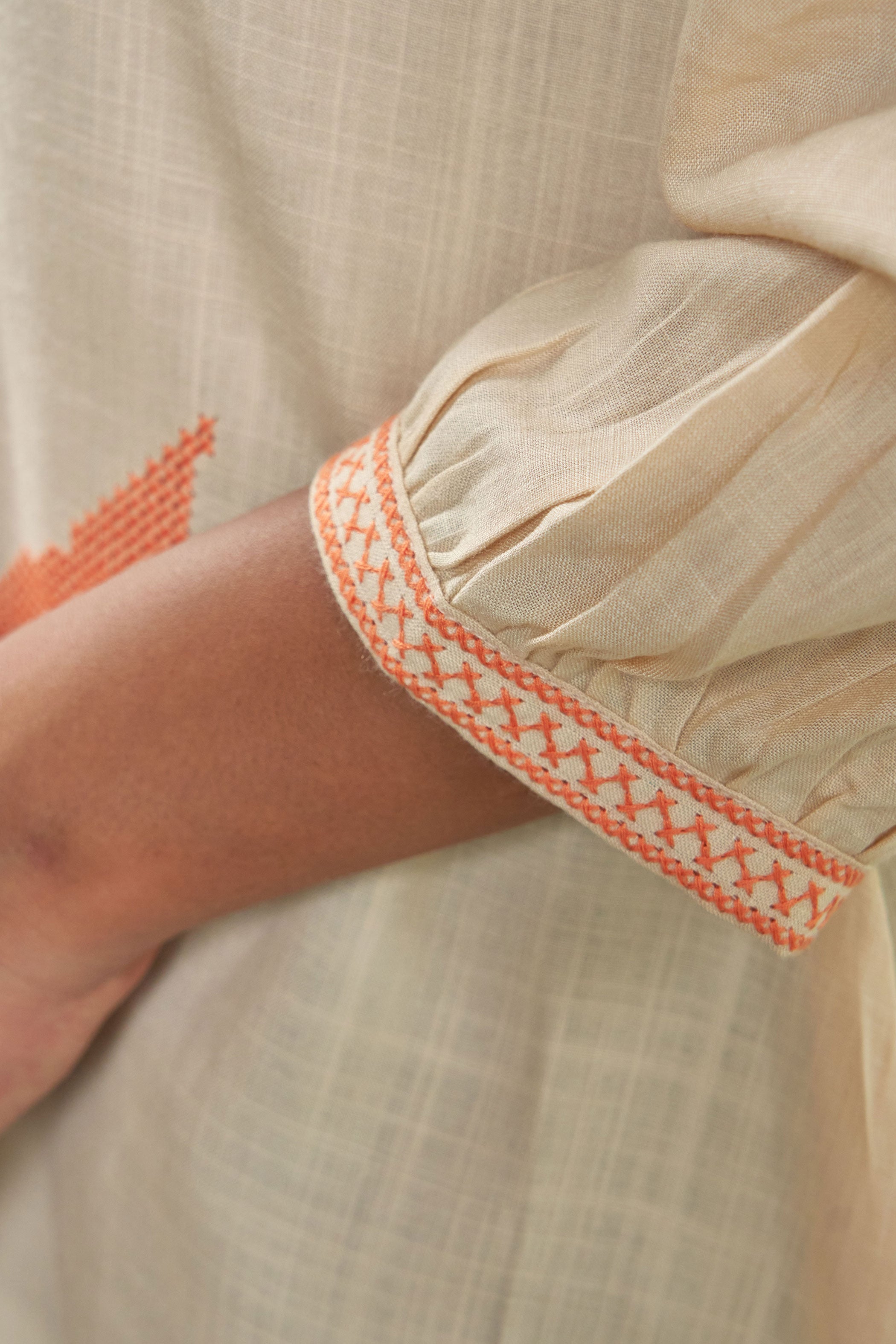 Floral Embroidered Liva A-Line Tunic