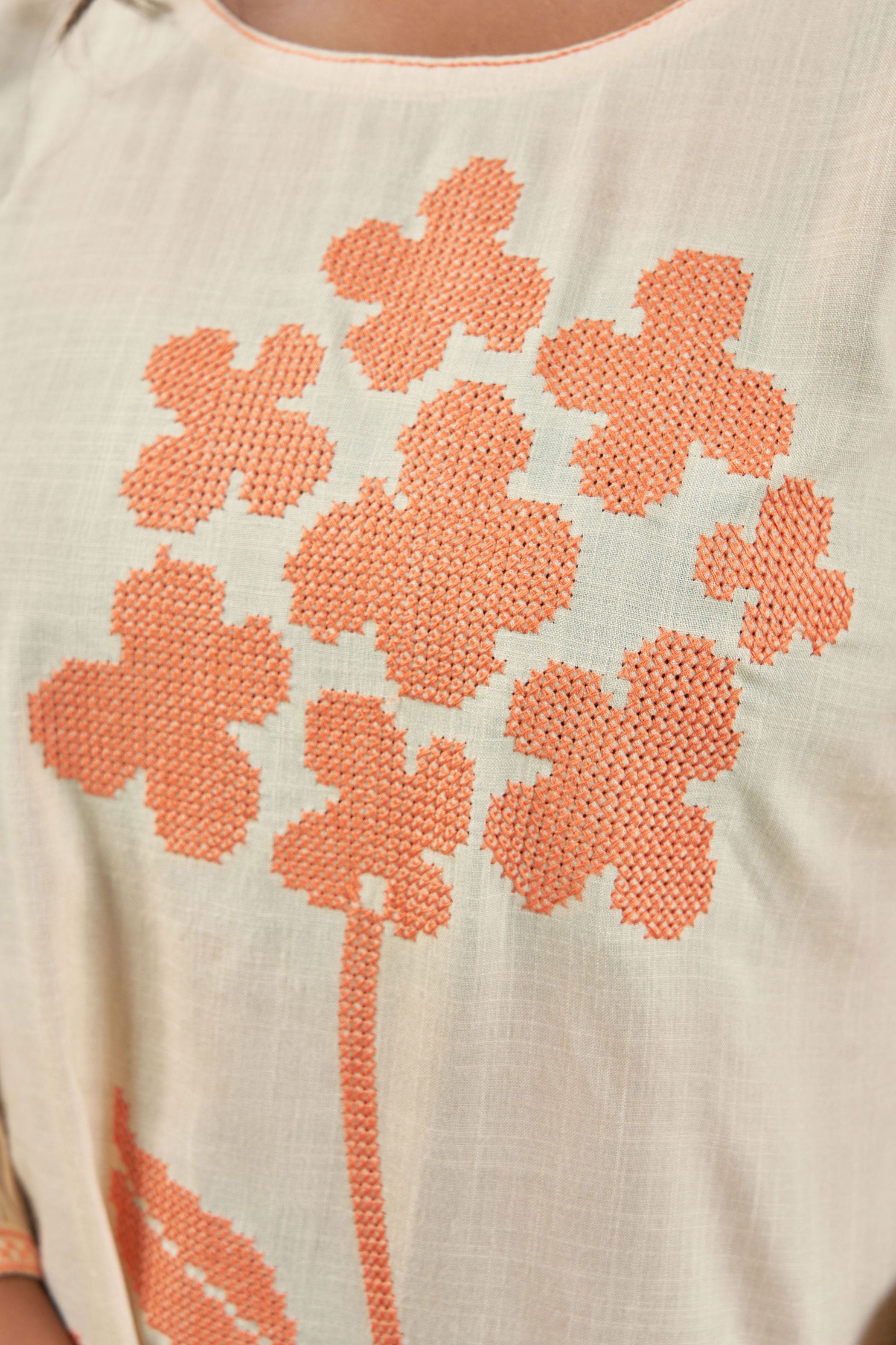 Floral Embroidered Liva A-Line Tunic