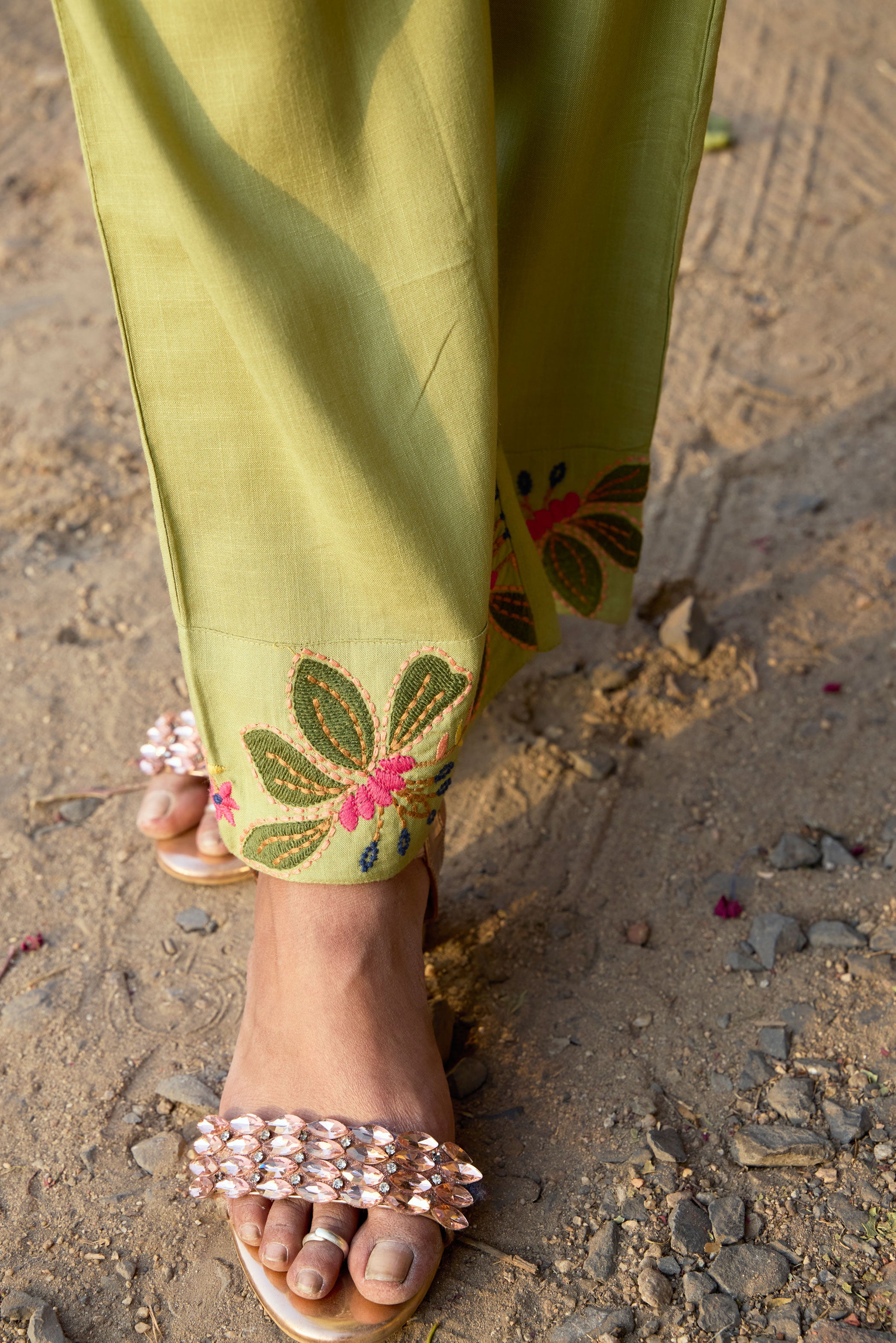 Embroidered Shirt And Trousers