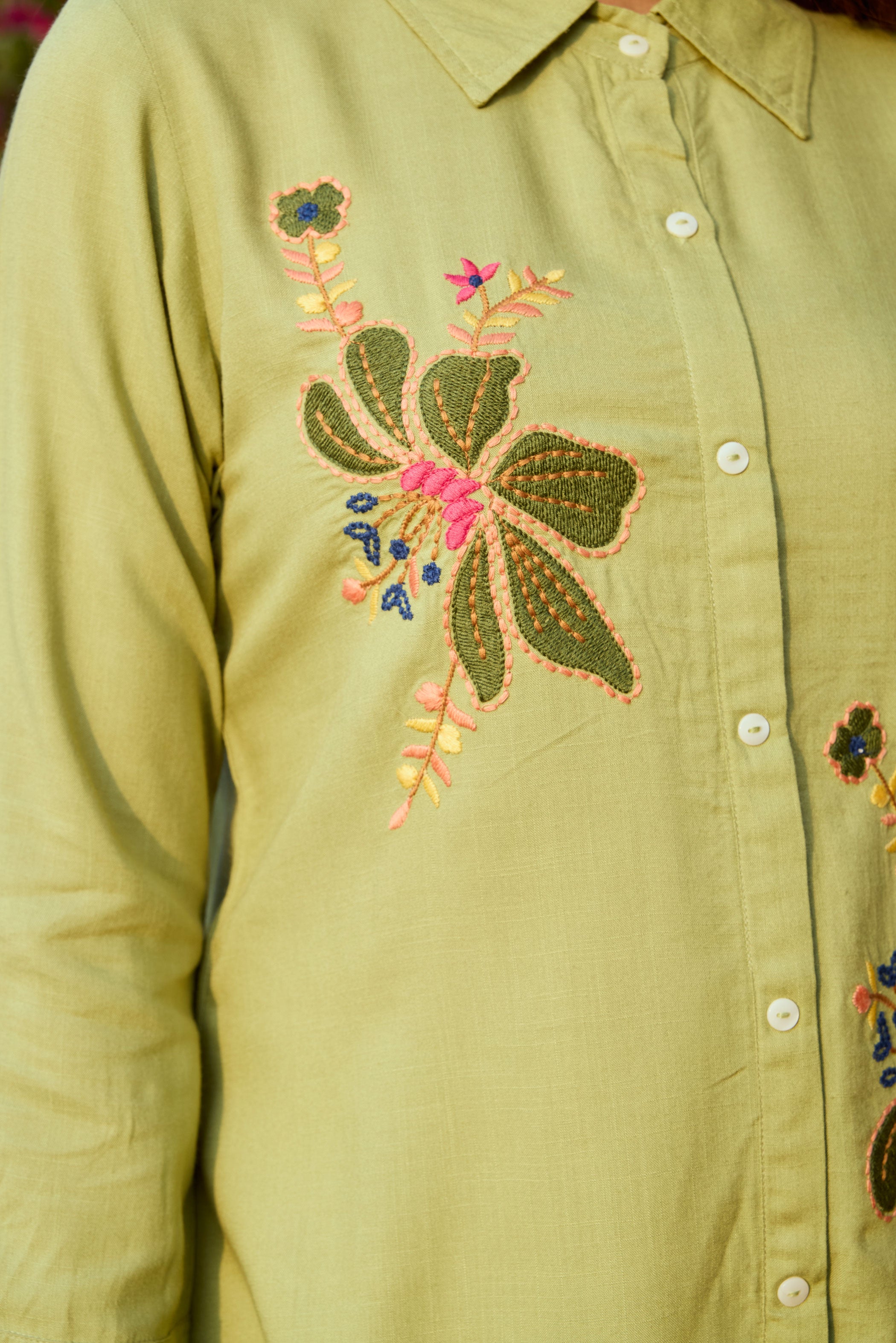 Embroidered Shirt And Trousers