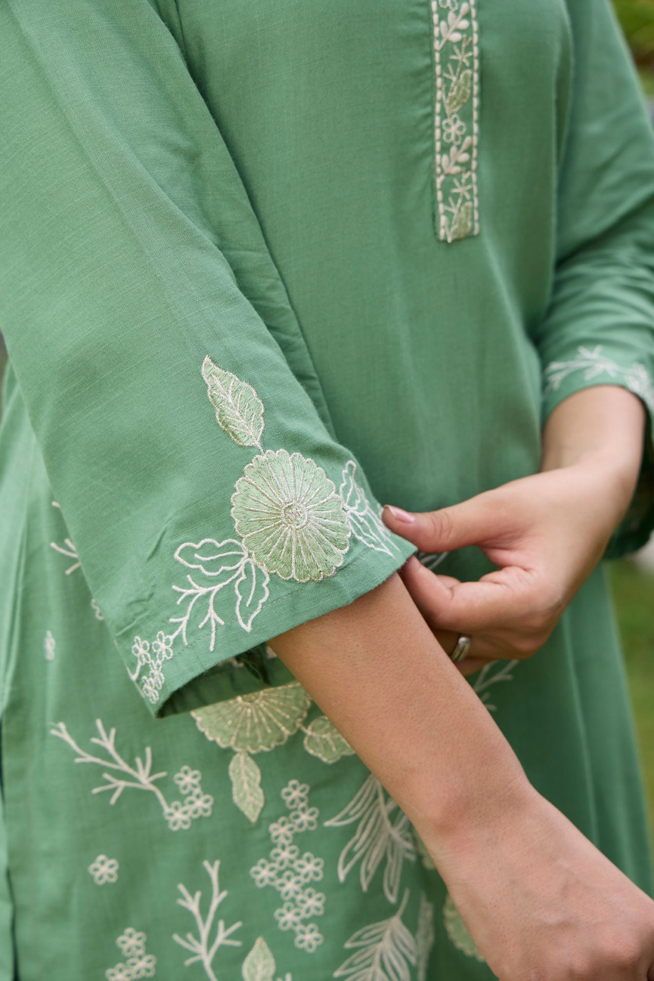 Embroidered Tunic With Trousers Co-Ords