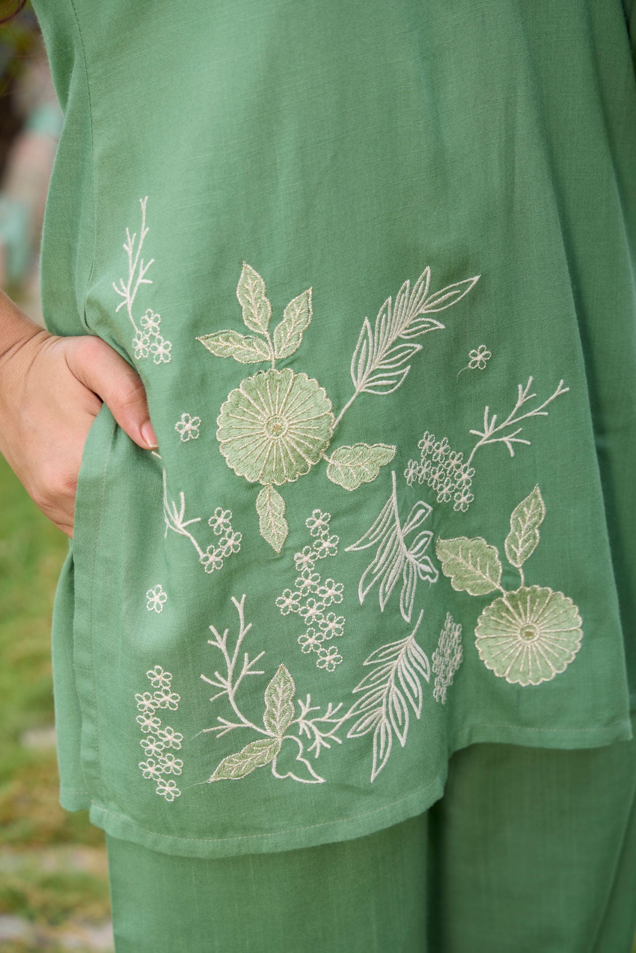Embroidered Tunic With Trousers Co-Ords