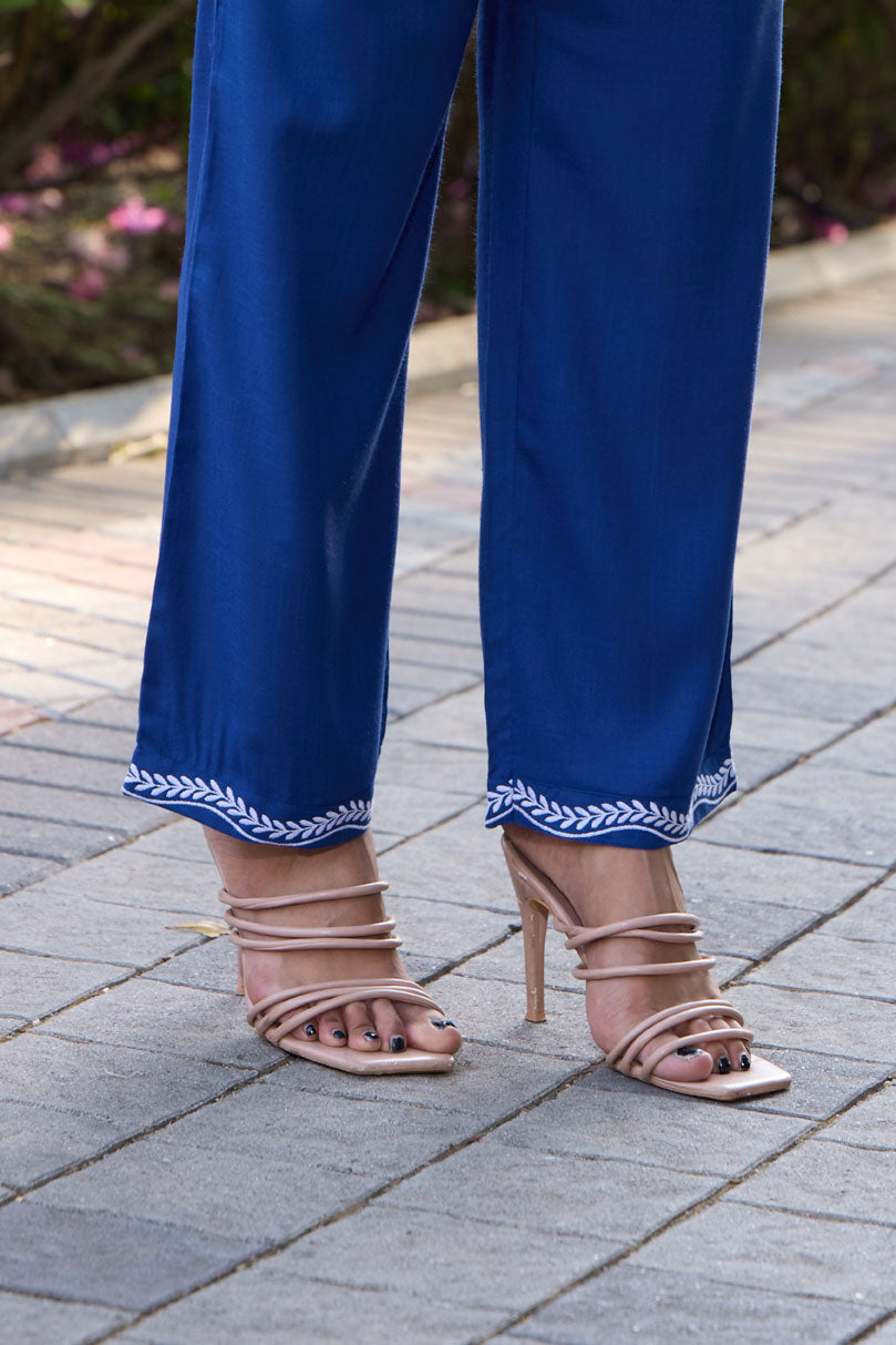 Embroidered Tunic With Trousers Co-Ords