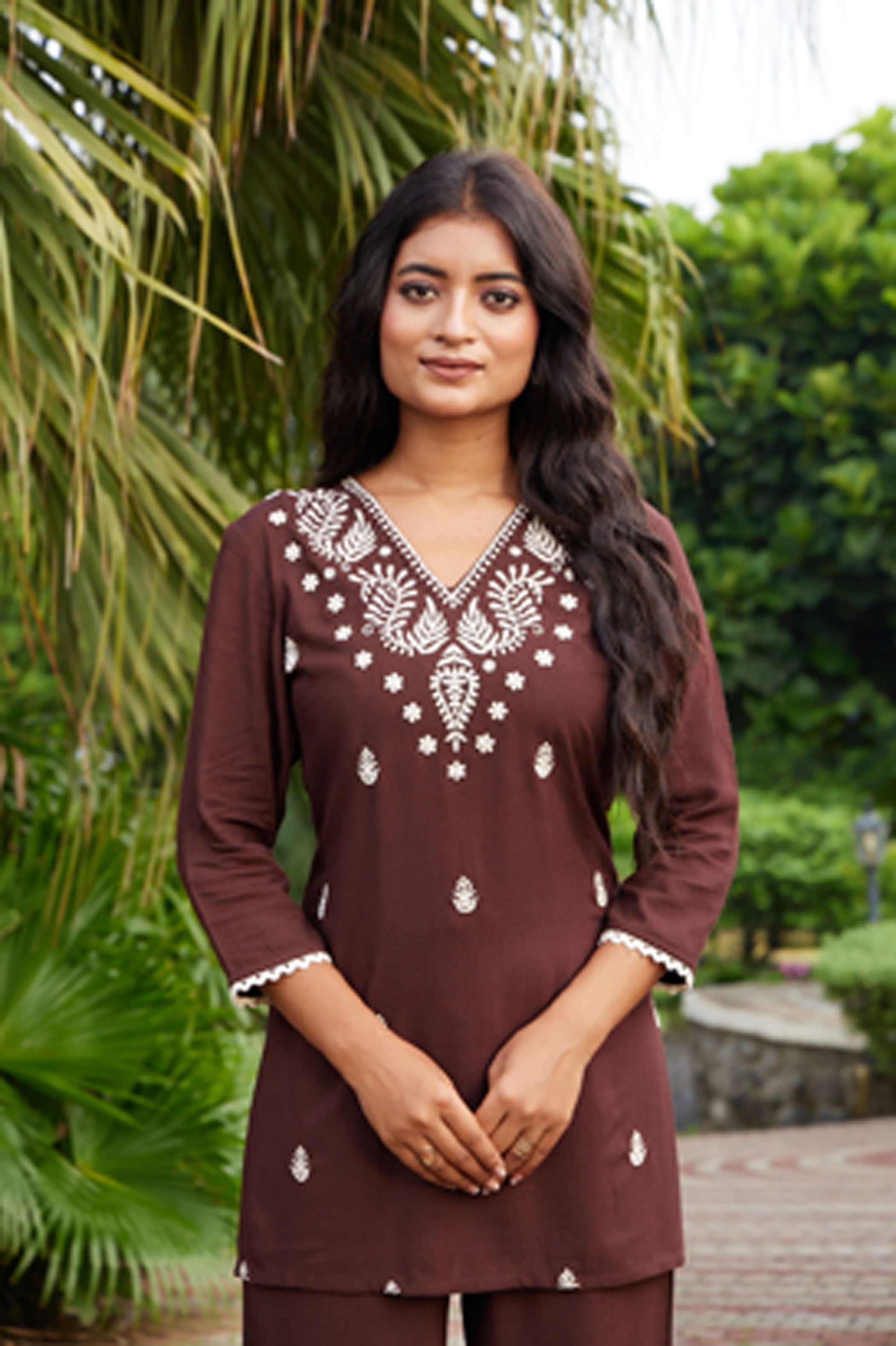 Embroidered Tunic With Trousers Co-Ords