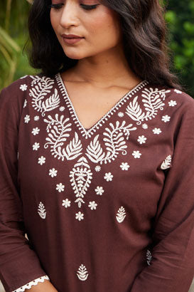 Embroidered Tunic With Trousers Co-Ords