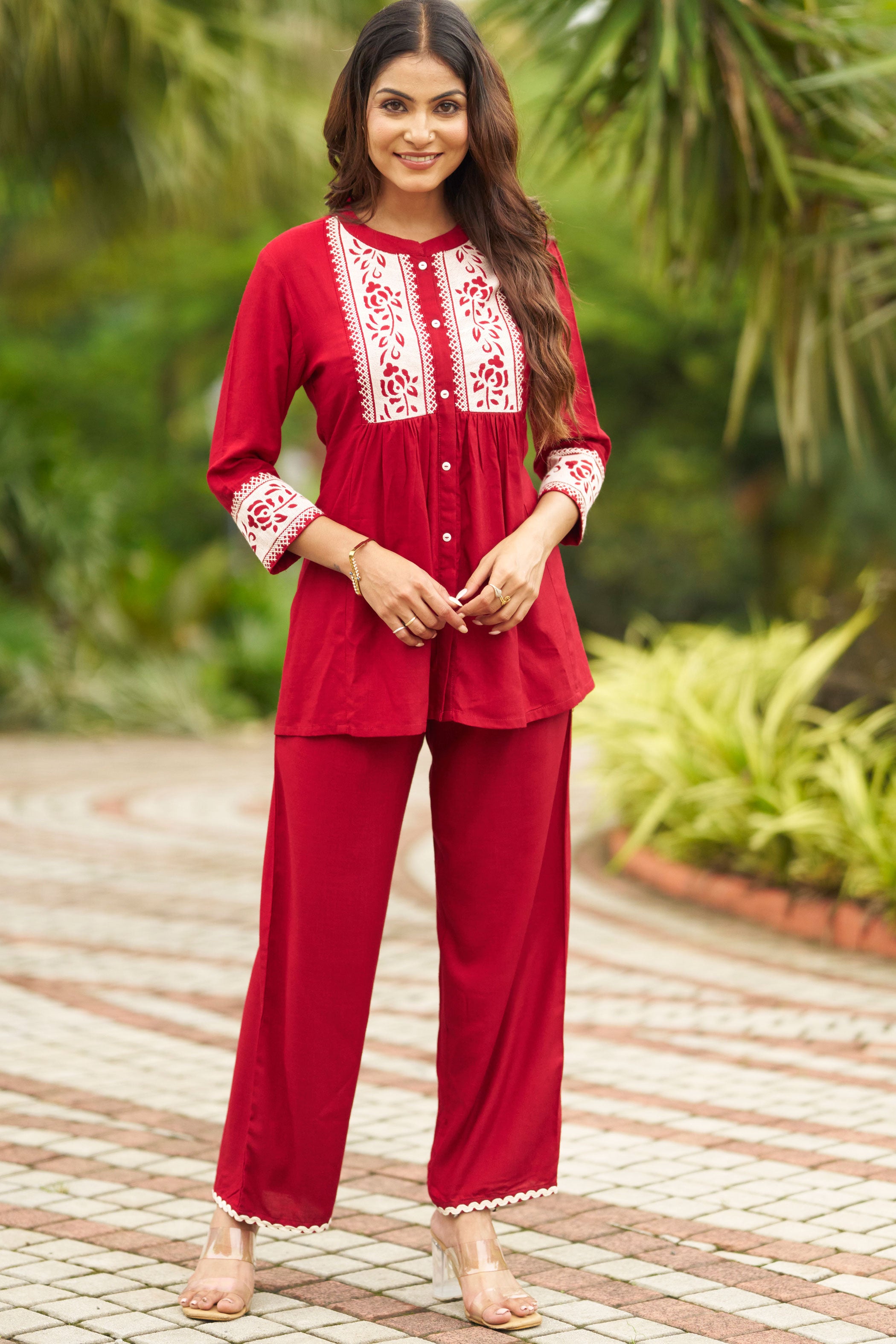 Embroidered Tunic with Trousers Co-Ords